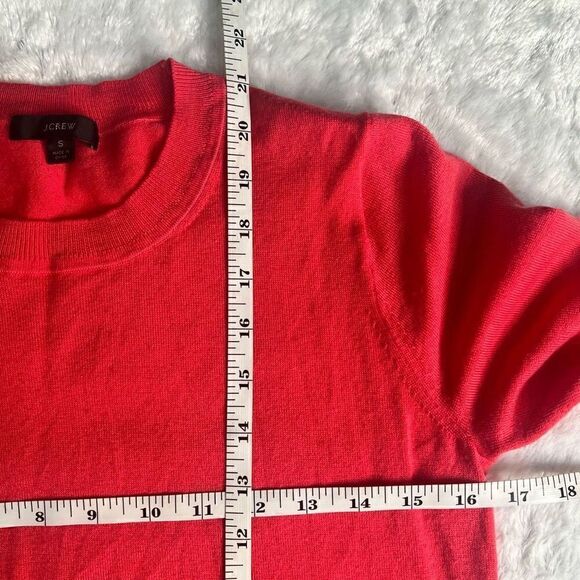 J. Crew Womens Pink Ribbed Pullover Crew Neck Short Sleeve Blouse Small - Picture 5 of 5
